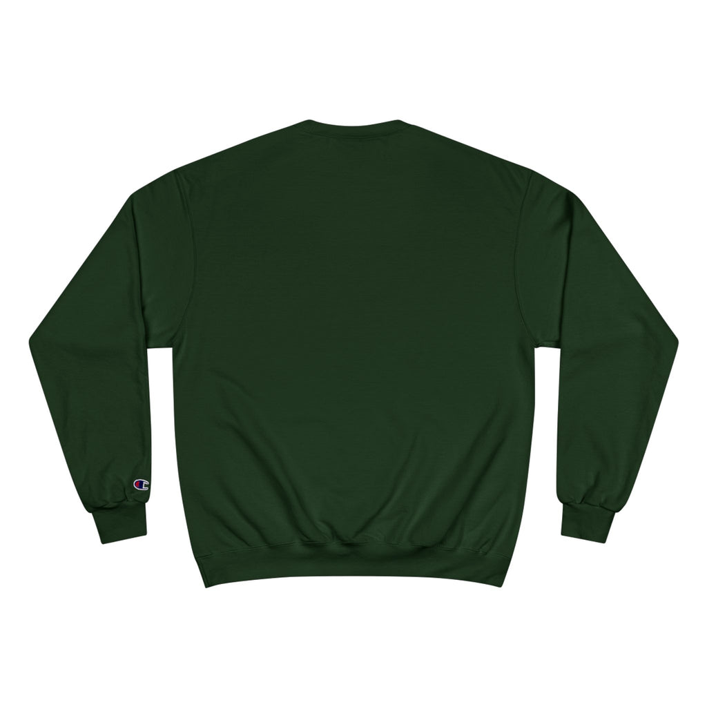 H Monogram Sweatshirt — Olive Champion Crewneck with Gold Gradient 'H' Design
