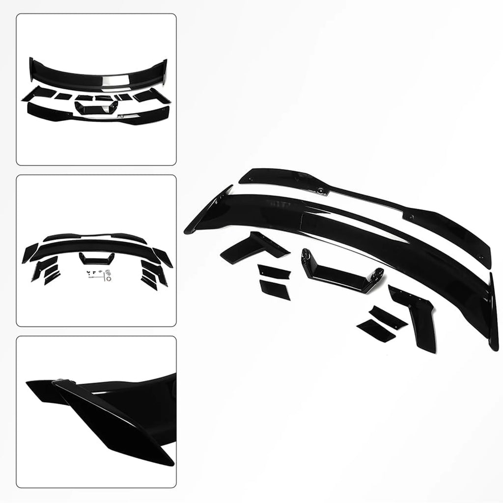 For Ford Mustang GT Ecoboost Shelby GT500 GT350 2-Door Coupe 2015-2023 Rear Bumper Tail Wing Spoiler Trunk Lip Carbon Look