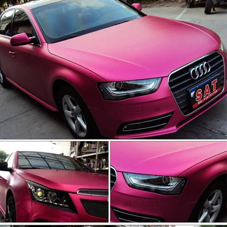 50x152cm Ice Satin Chrome Vinyl Wrap Film Air Free Metallic Matt Chrome Car Wrap Covering Style Car Sticker Foil