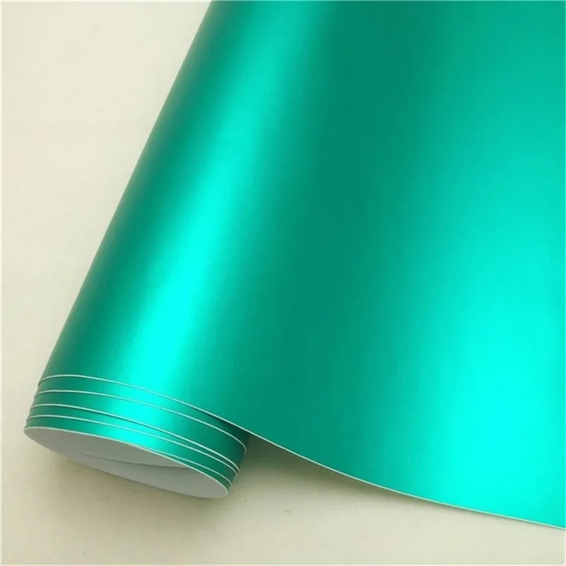 50x152cm Ice Satin Chrome Vinyl Wrap Film Air Free Metallic Matt Chrome Car Wrap Covering Style Car Sticker Foil