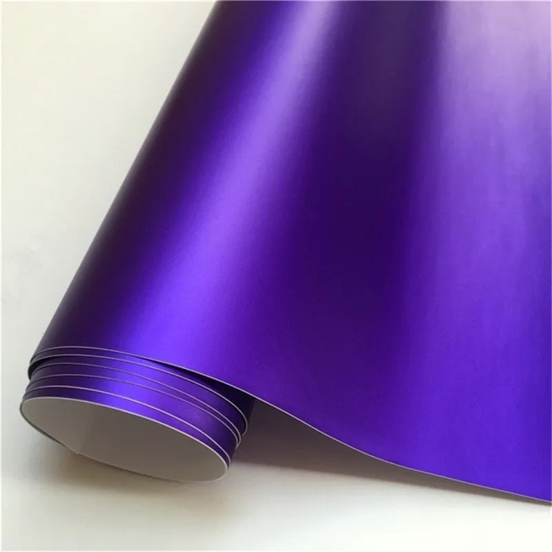 50x152cm Ice Satin Chrome Vinyl Wrap Film Air Free Metallic Matt Chrome Car Wrap Covering Style Car Sticker Foil
