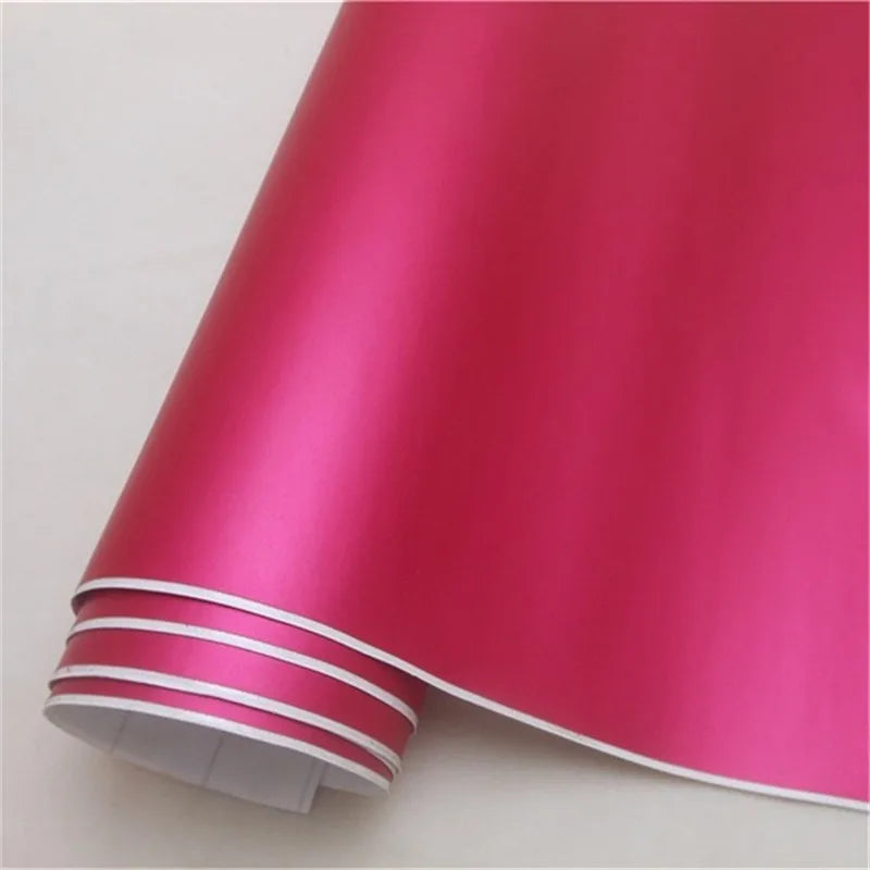 50x152cm Ice Satin Chrome Vinyl Wrap Film Air Free Metallic Matt Chrome Car Wrap Covering Style Car Sticker Foil