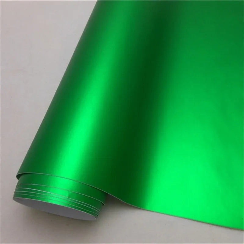 50x152cm Ice Satin Chrome Vinyl Wrap Film Air Free Metallic Matt Chrome Car Wrap Covering Style Car Sticker Foil