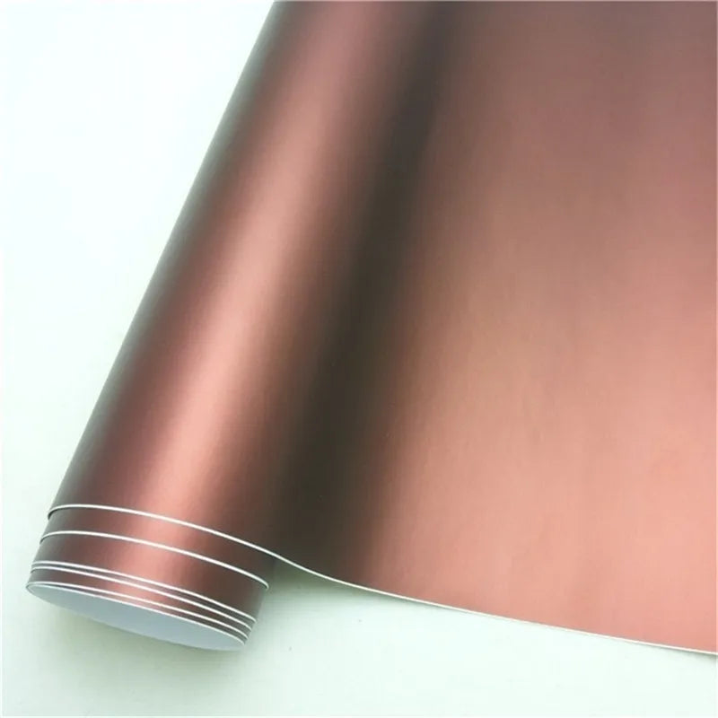 50x152cm Ice Satin Chrome Vinyl Wrap Film Air Free Metallic Matt Chrome Car Wrap Covering Style Car Sticker Foil