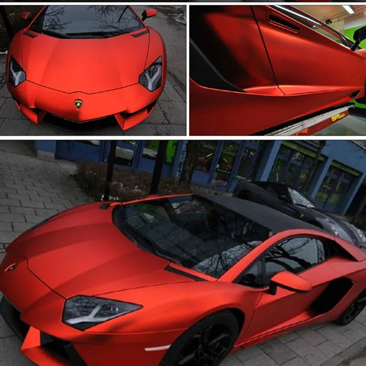 50x152cm Ice Satin Chrome Vinyl Wrap Film Air Free Metallic Matt Chrome Car Wrap Covering Style Car Sticker Foil