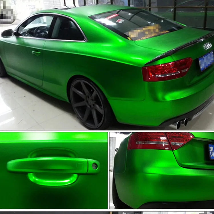 50x152cm Ice Satin Chrome Vinyl Wrap Film Air Free Metallic Matt Chrome Car Wrap Covering Style Car Sticker Foil