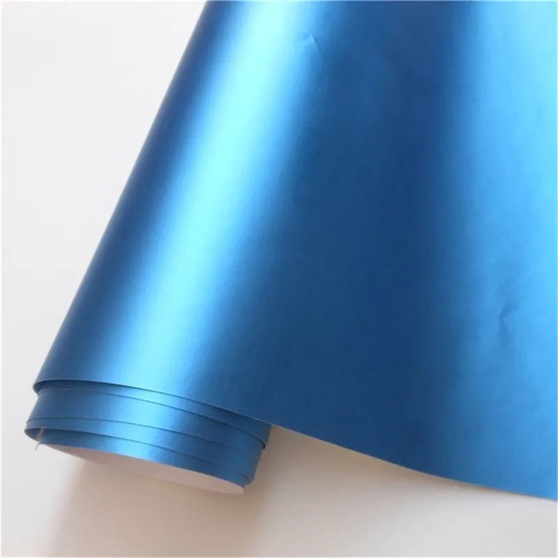 50x152cm Ice Satin Chrome Vinyl Wrap Film Air Free Metallic Matt Chrome Car Wrap Covering Style Car Sticker Foil