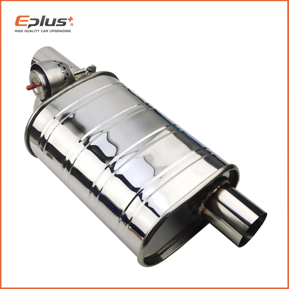 EPLUS 1 Pair Car Exhaust System Vacuum Valve Control Exhaust Pipe Kit Remote Control Variable Silencer Stainless Universal 63mm