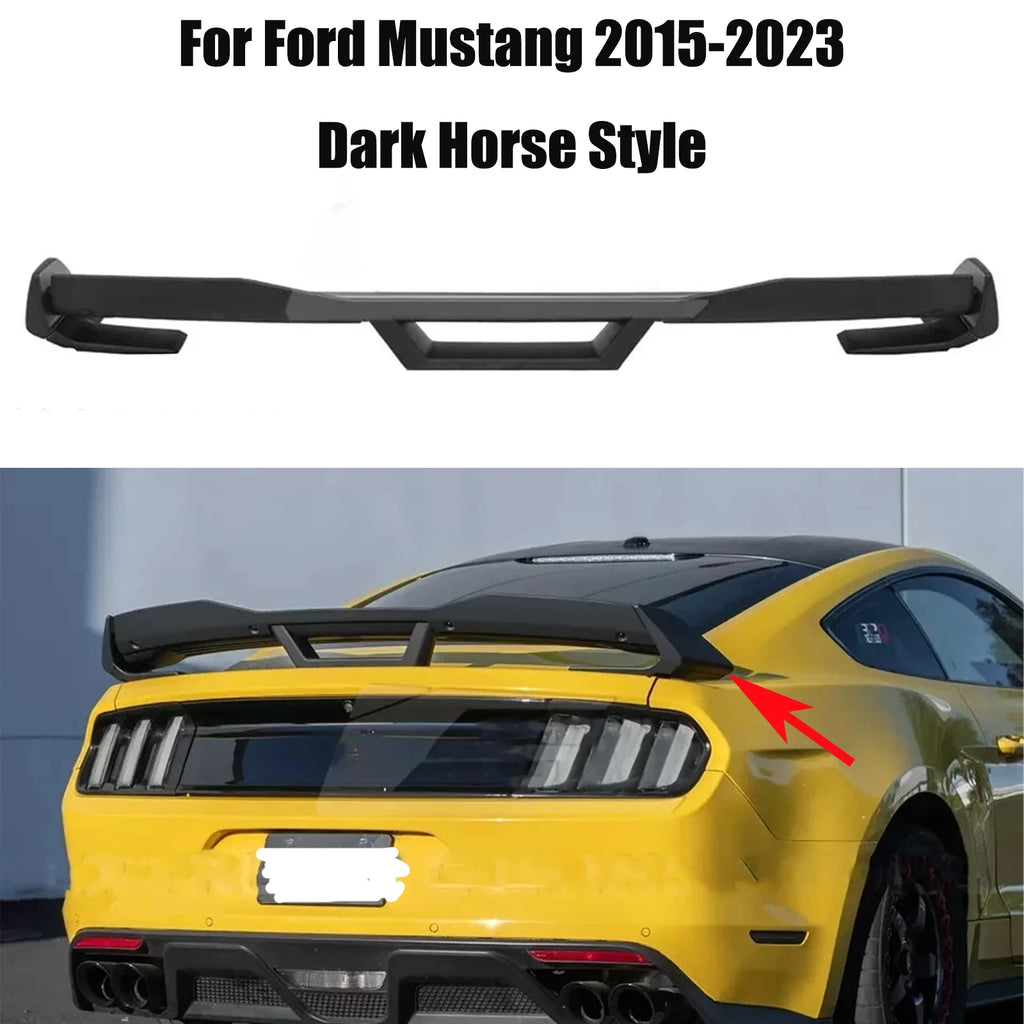 For Ford Mustang GT Ecoboost Shelby GT500 GT350 2-Door Coupe 2015-2023 Rear Bumper Tail Wing Spoiler Trunk Lip Carbon Look