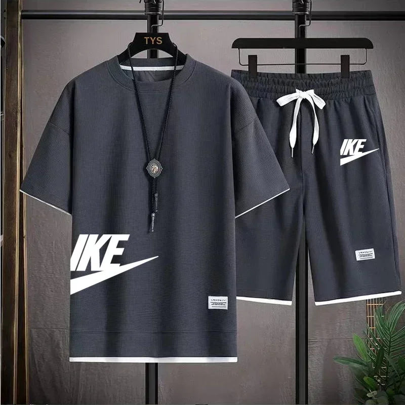 men's sportswear set, short-sleeved T-shirt