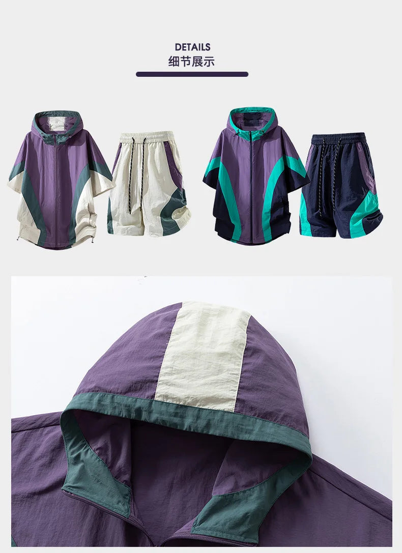 Summer Style Quick-Drying Shirt and Shorts Set for Men