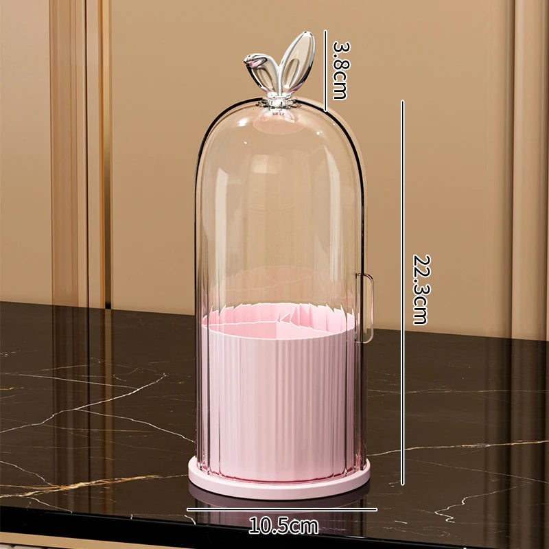 360° Rotating Makeup Brush Holder Cosmetic, Lipstick, Eyebrow Pencil, Eye Shadow Organizer with Clear Lid Dustproof, Waterproof
