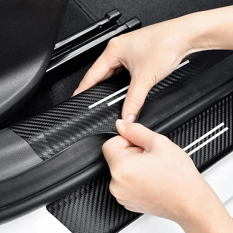 Carbon Fiber Car Door Sill Sticker Auto Door Threshold Protector Strip For Peugeot GT GTi GT Line 508 5008 3008 208 2008 308 206