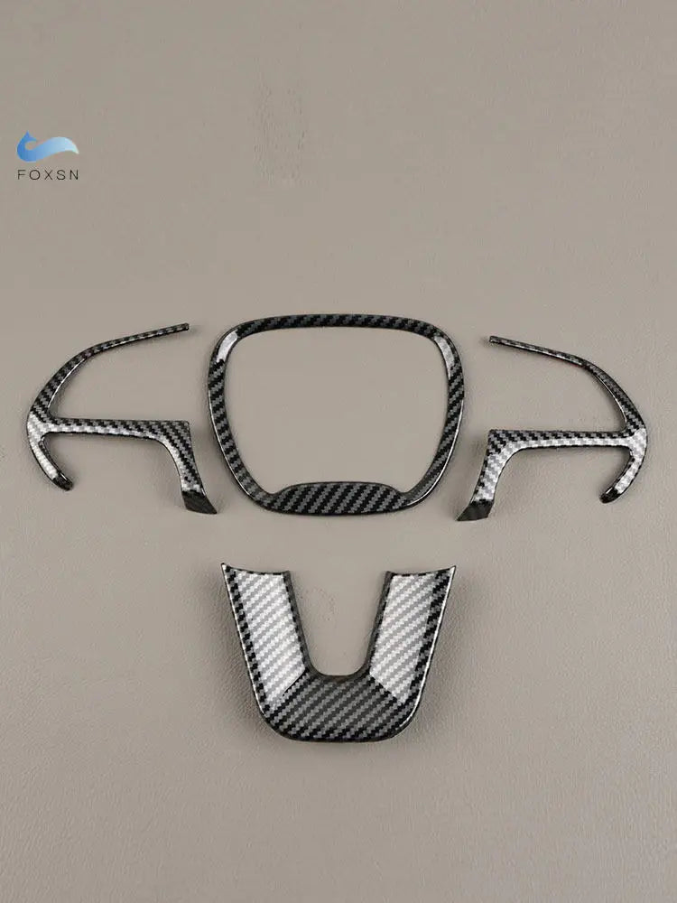 ABS Carbon Fiber Texture For Dodge Challenger Durango Charger 2015-2022 Jeep 4pcs Car Interior Steering Wheel Panel Cover Trim