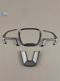 ABS Carbon Fiber Texture For Dodge Challenger Durango Charger 2015-2022 Jeep 4pcs Car Interior Steering Wheel Panel Cover Trim