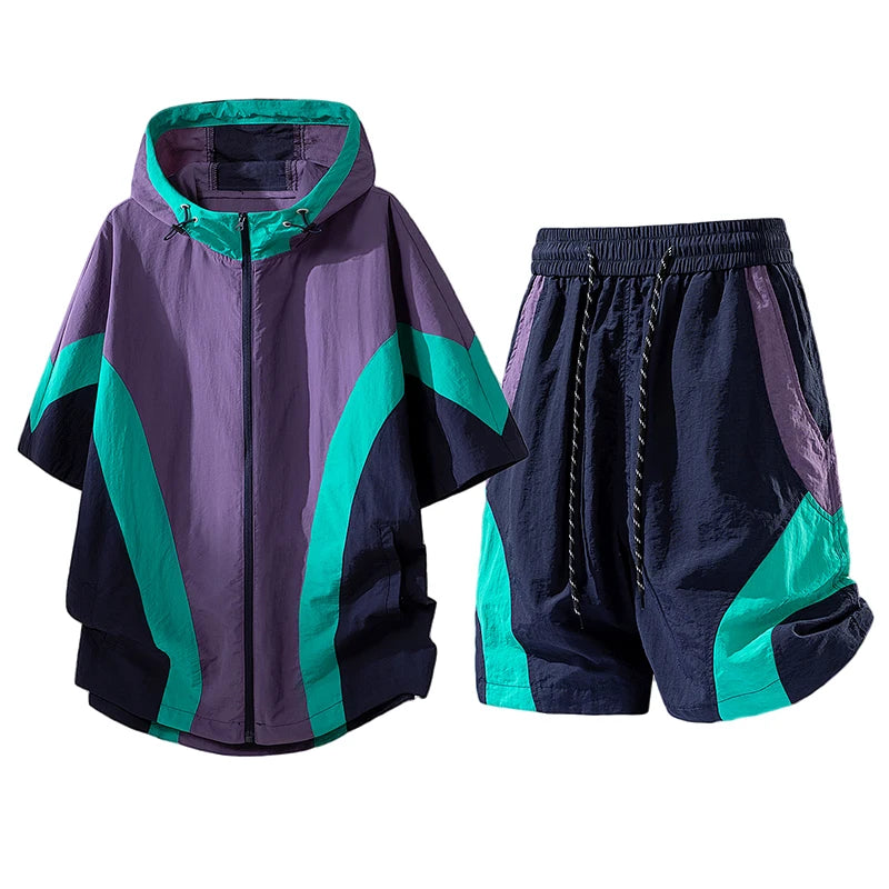 Summer Style Quick-Drying Shirt and Shorts Set for Men