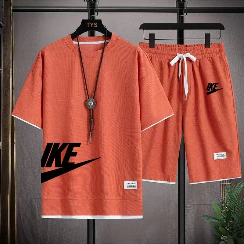 men's sportswear set, short-sleeved T-shirt