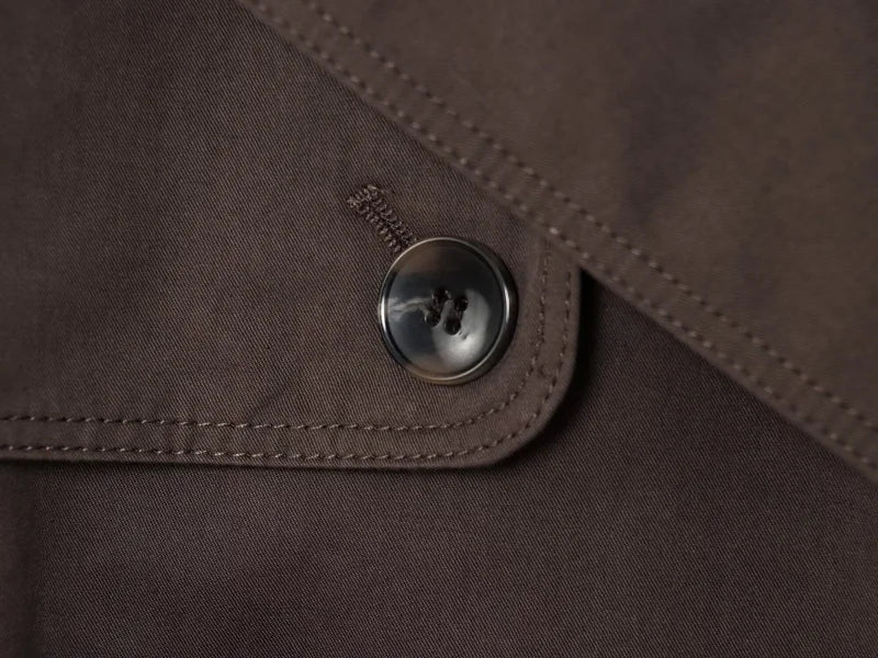 ETJ Autumn 2025 new collection  women's British style lapel double-breasted Maillard color belt casual trench coat