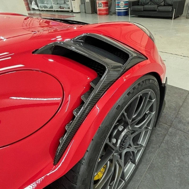 2022-2025 For Porsche 911 992 GT3 RS Dry Carbon Front Fender Air Vent Trims Exterior Accessories Body Kit