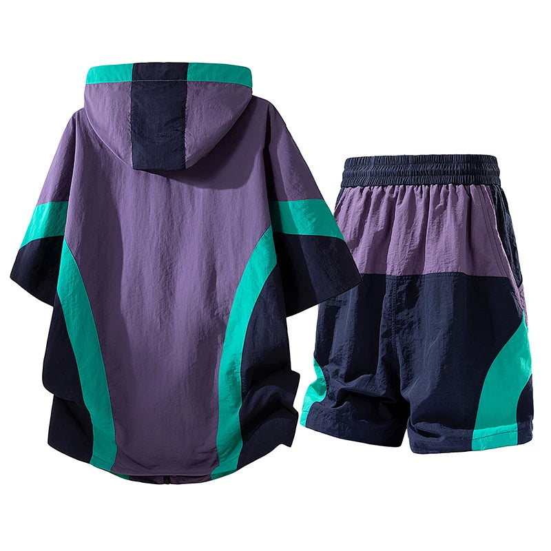 Summer Style Quick-Drying Shirt and Shorts Set for Men