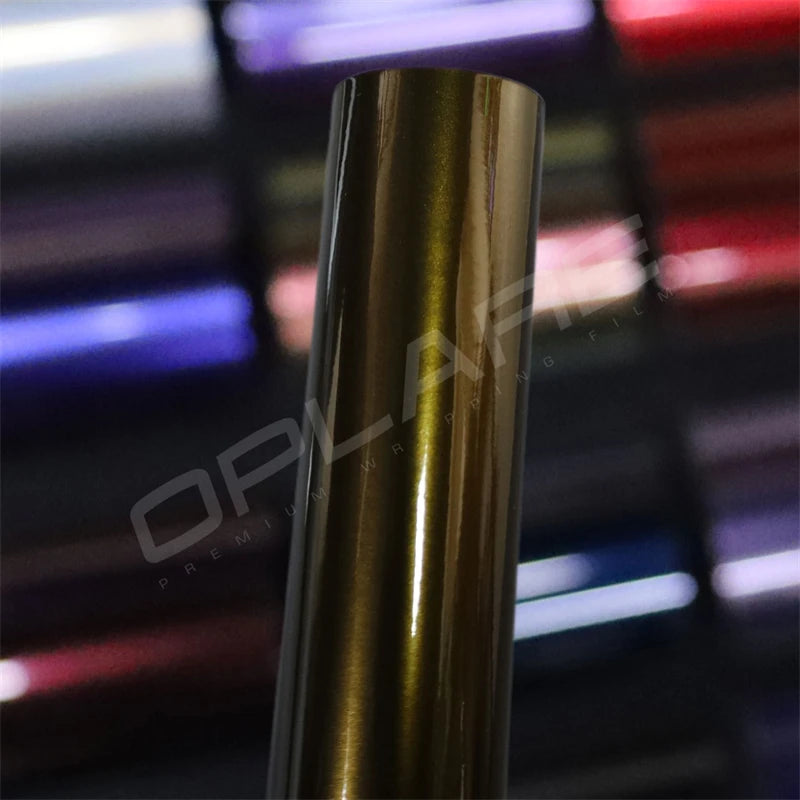 Highest quality PET glossy metallic Midnight gold vinyl wrap