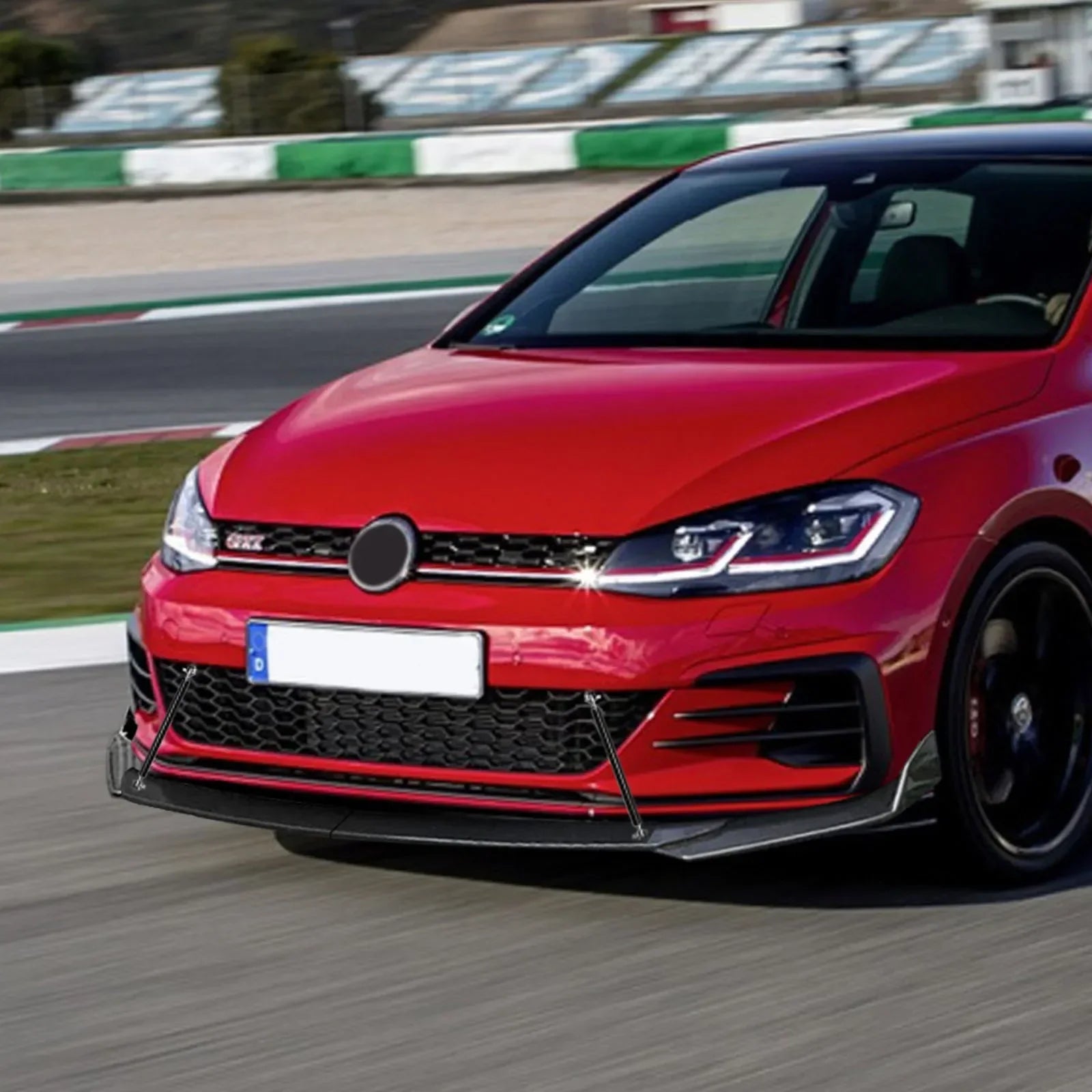 Universal ABS Front Bumper Lip Chin Spoiler Splitter With 8"-11" Adjustable Support Rod