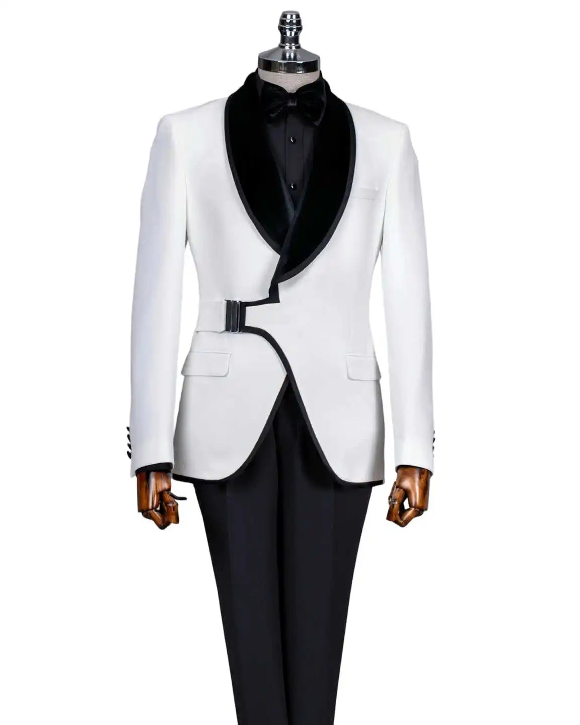 Elegant Wedding Tuxedos 2 Piece Set Jacket Pants Men Suit Design One Button Shawl Lapel  Evening Prom Groom Blazers Customized