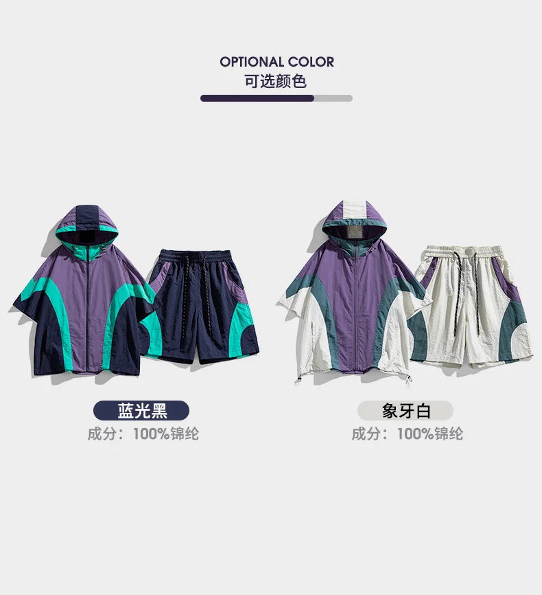 Summer Style Quick-Drying Shirt and Shorts Set for Men