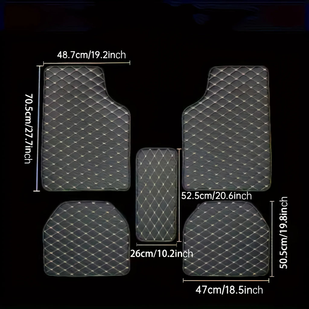 Universal 5Pcs Car Floor Mats PU Leather Waterproof Dust-Proof Auto Foot Pad Protector pads Fashion Car Foot Pad
