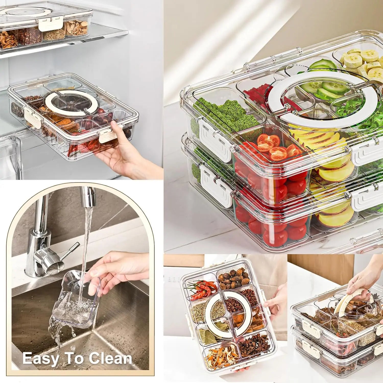 Veggie Tray with Lid and Handle