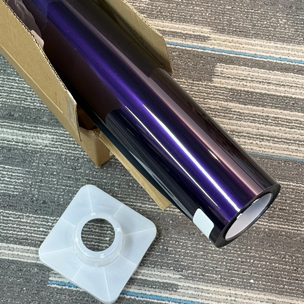18M Roll High Glossy Metallic Midnight Purple Vinyl Film Sticker DIY Car Wrap Foil with Air Release Self Adhesive Decal Wrapping