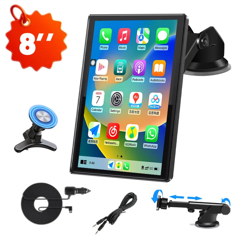 7/8/9'' Support Orientation & Portrait Car Mirror Radio Wireless Carplay Android Auto Multimedia Video Player Universal Screen