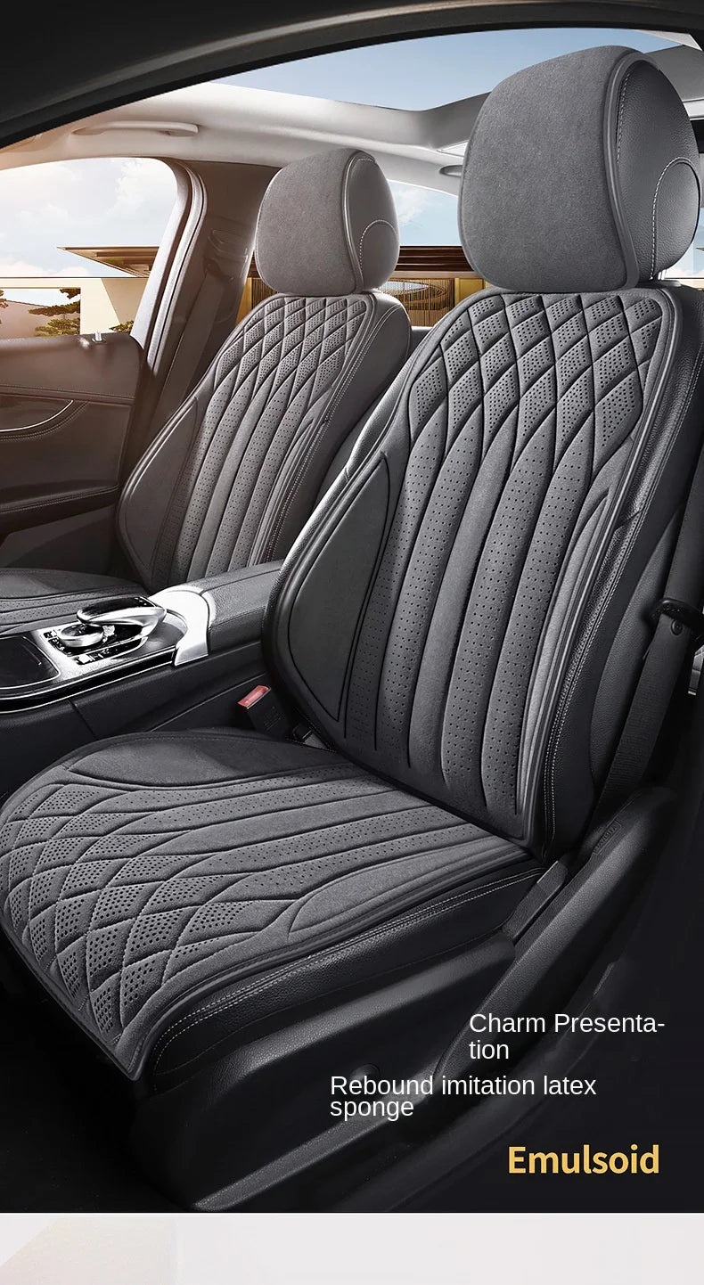 Car Suede Seats Protection Universal Car Seat Cover All Season Breathable High Quality Perforated Latex Suede SUV Seat Covers