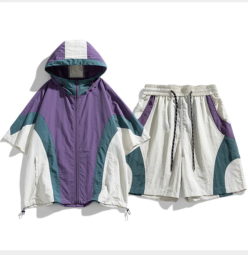 Summer Style Quick-Drying Shirt and Shorts Set for Men