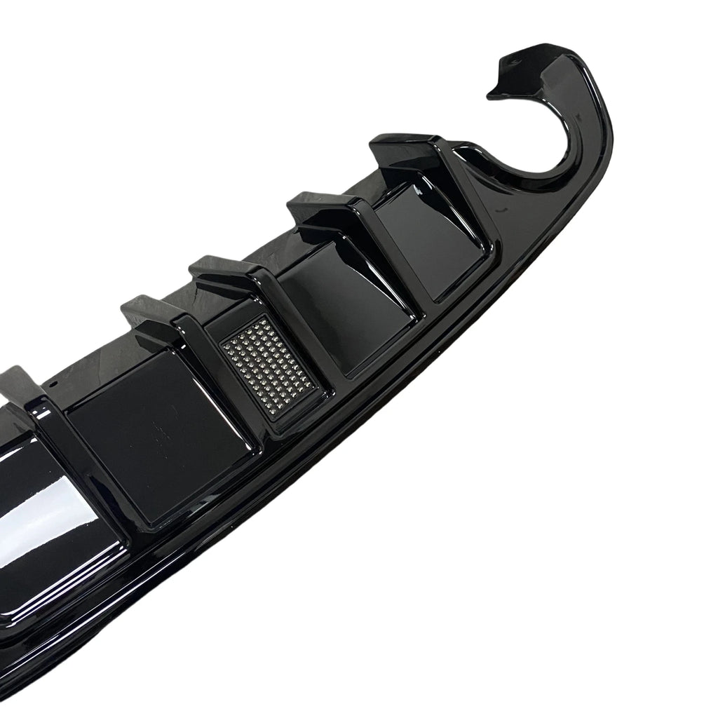 Gloss Black Car Rear Bumper Diffuser Splitter For Dodge Charger SRT Daytona GT R/T 2015-2023 With Brake LED Light Tuning BodyKit
