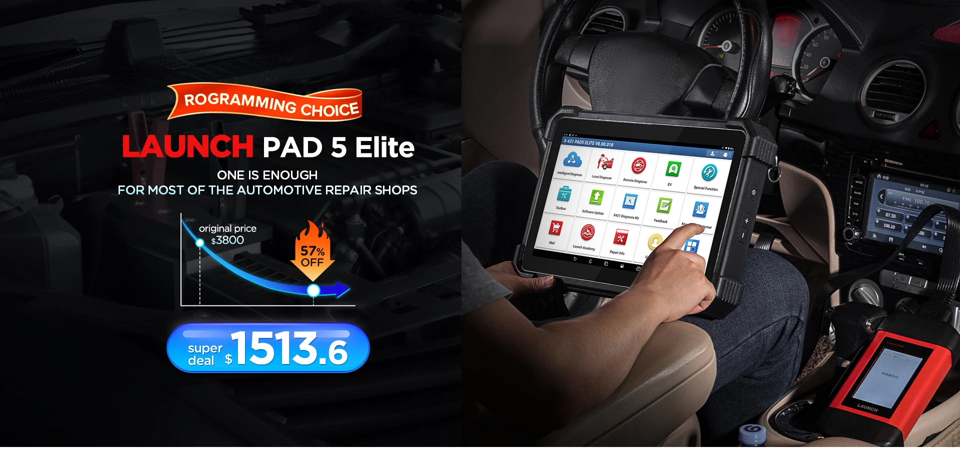 2026 LAUNCH X431 PRO Elite Bidirectional Scan Tool, 32+ Services, ECU Coding, All-in-One Full System Diagnostic Scanner