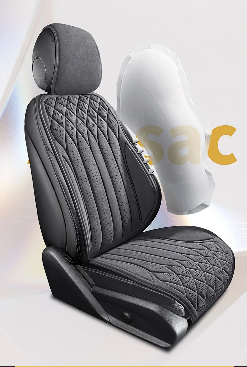 Car Suede Seats Protection Universal Car Seat Cover All Season Breathable High Quality Perforated Latex Suede SUV Seat Covers