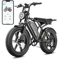Full Suspension 1500W Peak Motor Fat Tire Electric Bike for Adults 60 Miles 48V 15Ah Removable Battery 7-Speed 20 Inch