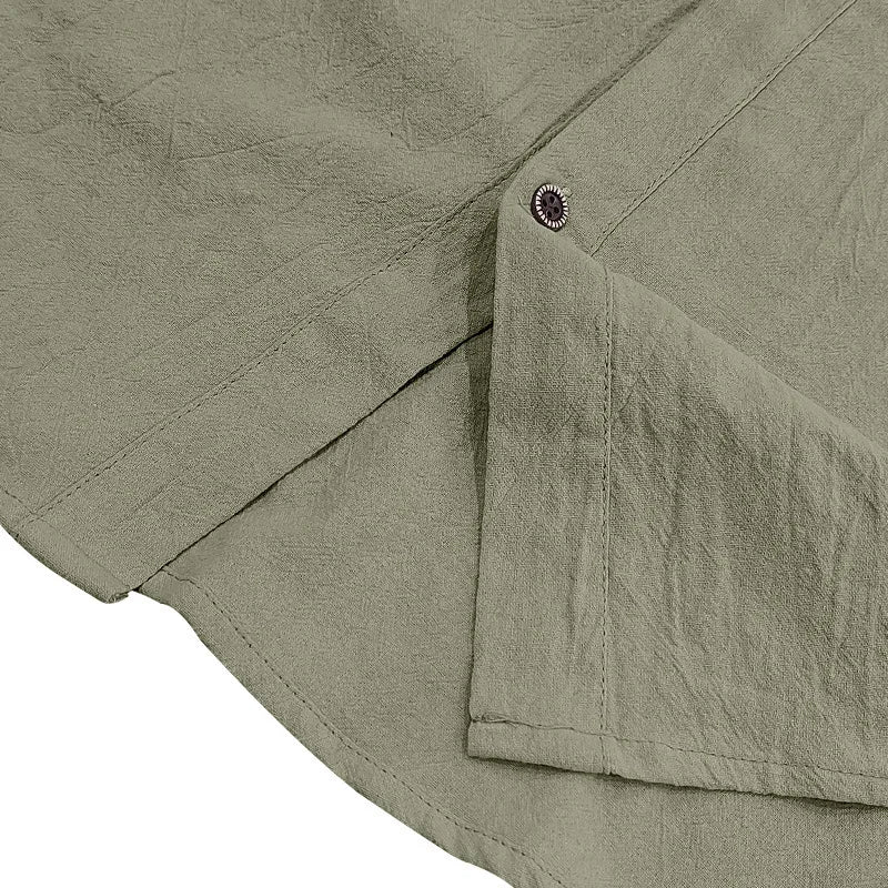 Men's Linen Sleeveless Hooded Shirt and Shorts Set