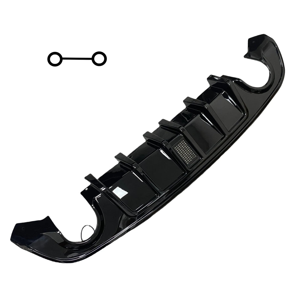 Gloss Black Car Rear Bumper Diffuser Splitter For Dodge Charger SRT Daytona GT R/T 2015-2023 With Brake LED Light Tuning BodyKit