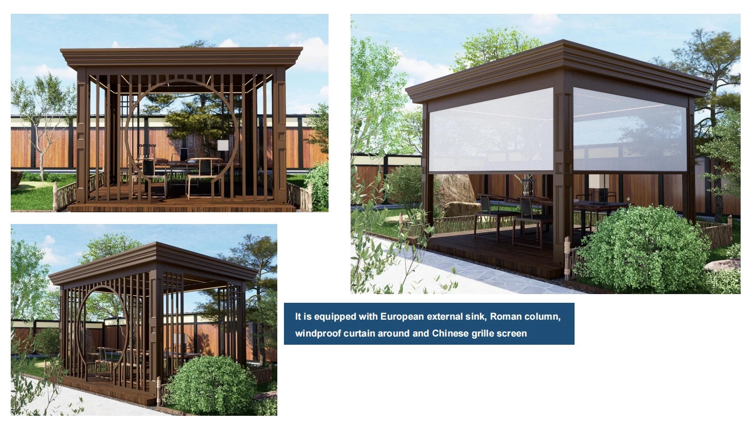 Motorized Pergola Aluminum Bioclimatic Gazebo with LED Lights Louvered Roof with Glass Sliding Doors Patio Gazebos Pergolas