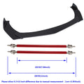 Universal ABS Front Bumper Lip Chin Spoiler Splitter With 8"-11" Adjustable Support Rod