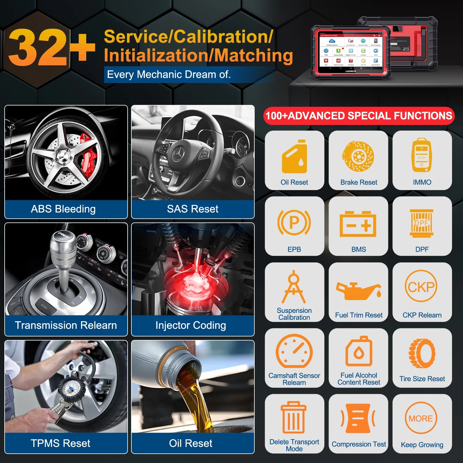 2026 LAUNCH X431 PRO Elite Bidirectional Scan Tool, 32+ Services, ECU Coding, All-in-One Full System Diagnostic Scanner