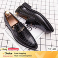 Fashion Italian Plus Size Men Dress Shoes Retro Genuine Leather Crocodile Grain Party Wedding Slippers Shoes Men