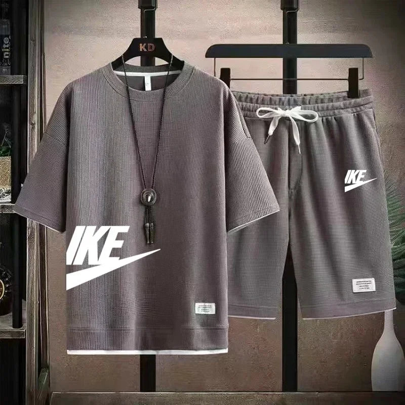 men's sportswear set, short-sleeved T-shirt