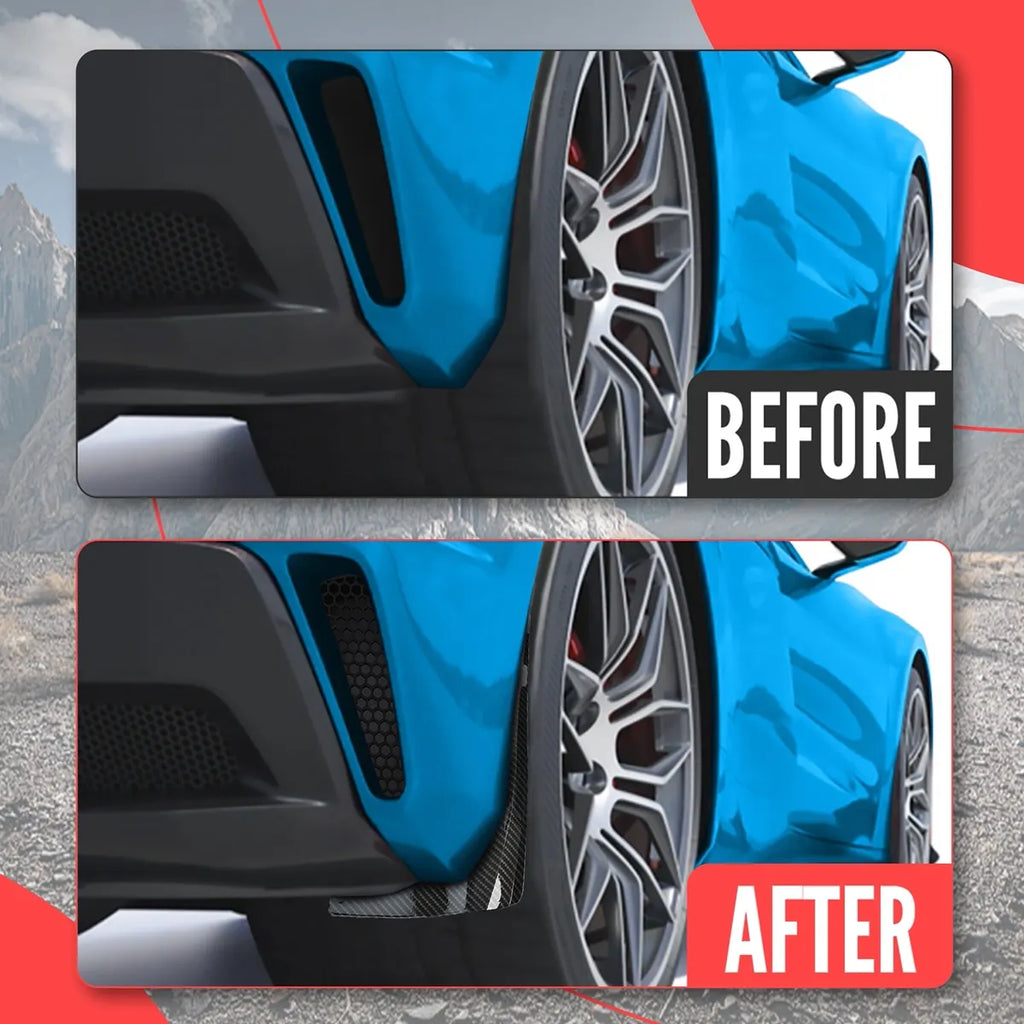Car Rear Mudguard Extended Body Kit Flaps Guards Carbon Fiber Black For Chevrolet Corvette C8 Z06 E-Ray Coupe HTC 2023 2024