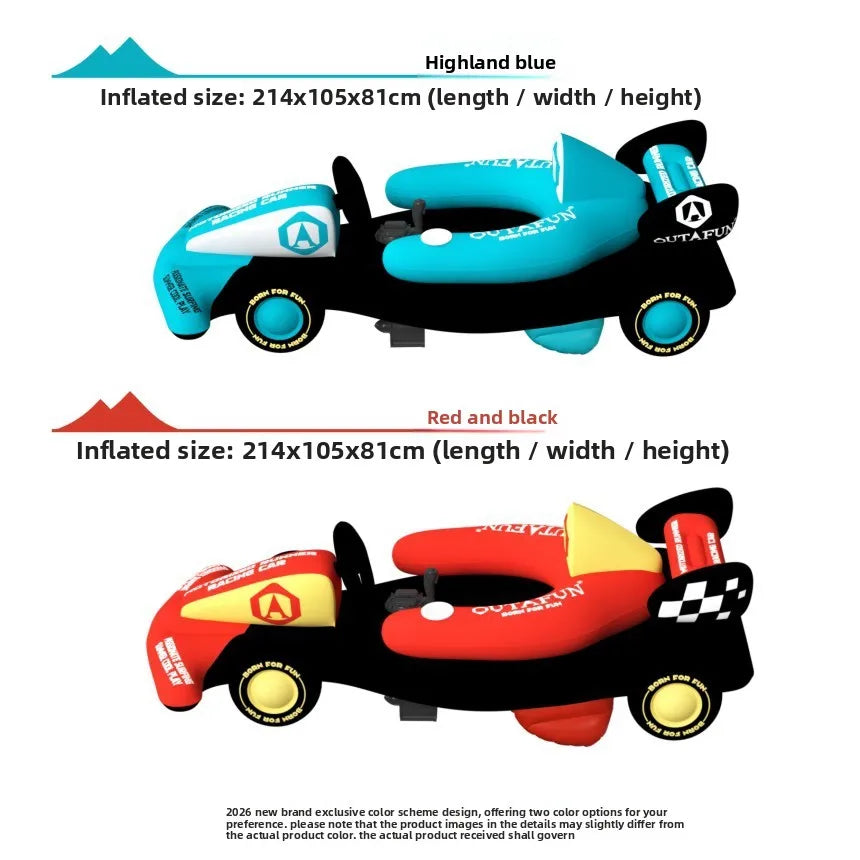 Inflatable Water Float Racing Car Model, Floating Lounge Seat, Inflatable Water Toy for Adults & Kids 214x105x81CM