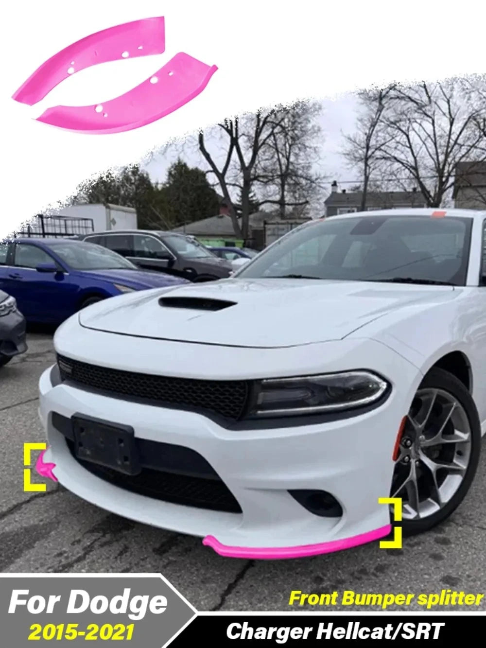For Dodge Charger Hellcat/SRT 2015 2016 2017 2018 2019 2020 2021 Car Front Bumper Protection Lip Body Front Fender Guard Kit
