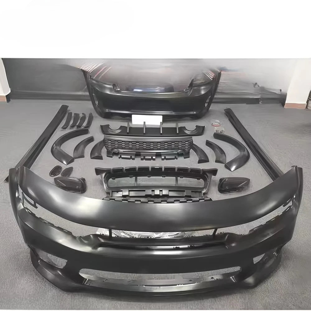 Aggressive SRT Look Full Body Kit Compatible with for Dodge Charger GT AWD | Front Rear Bumpers, Wide Fenders, Spoiler Included
