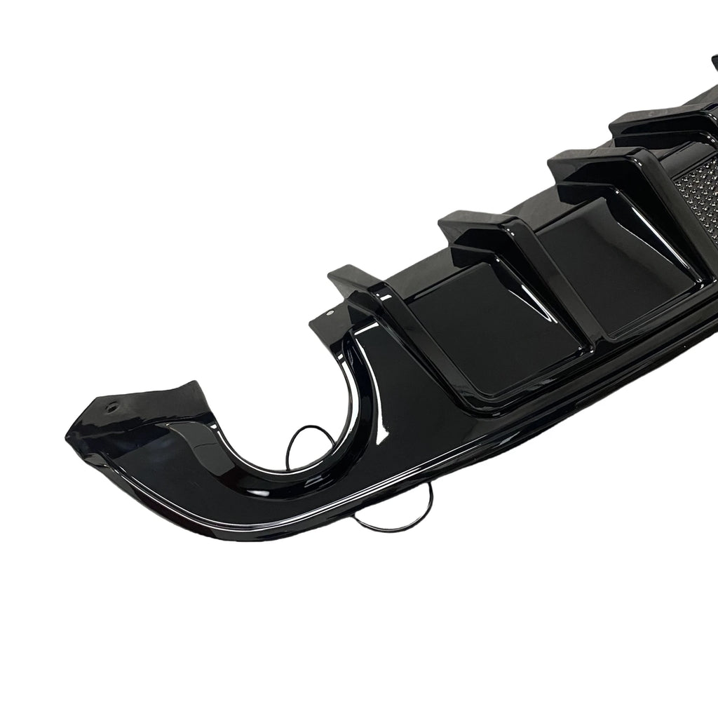 Gloss Black Car Rear Bumper Diffuser Splitter For Dodge Charger SRT Daytona GT R/T 2015-2023 With Brake LED Light Tuning BodyKit
